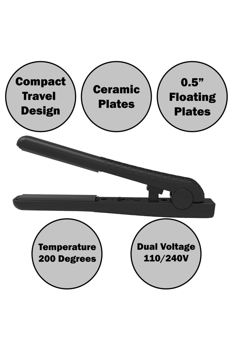 Petite 1/2 Inch Flat Iron, Alternate, color, Black