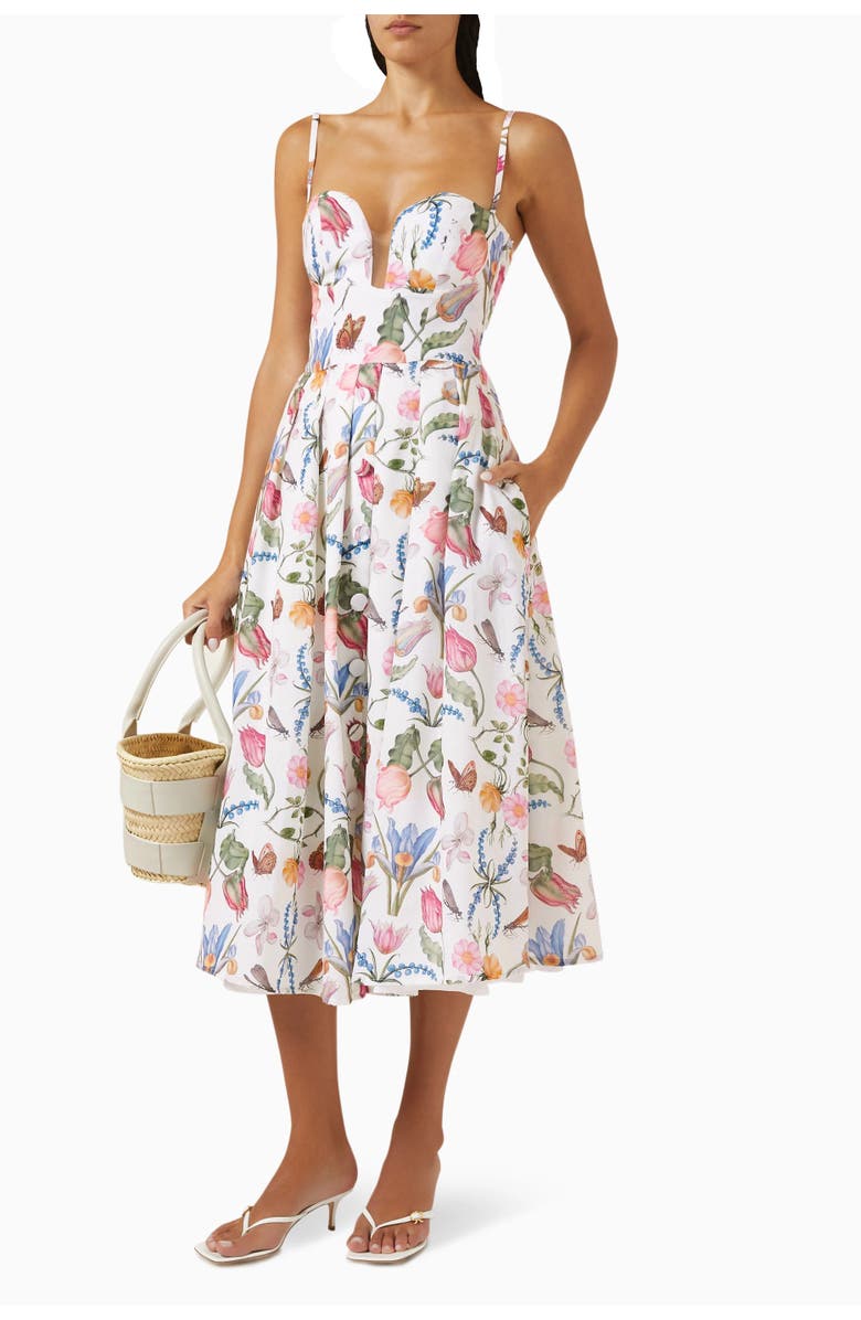 NO PISE LA GRAMA Veneta Dress, Main, color, Tulipan White Print