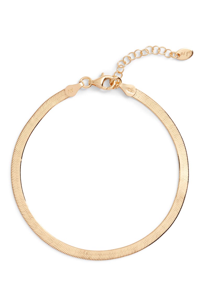 Herringbone Chain Bracelet, Main, color, GOLD