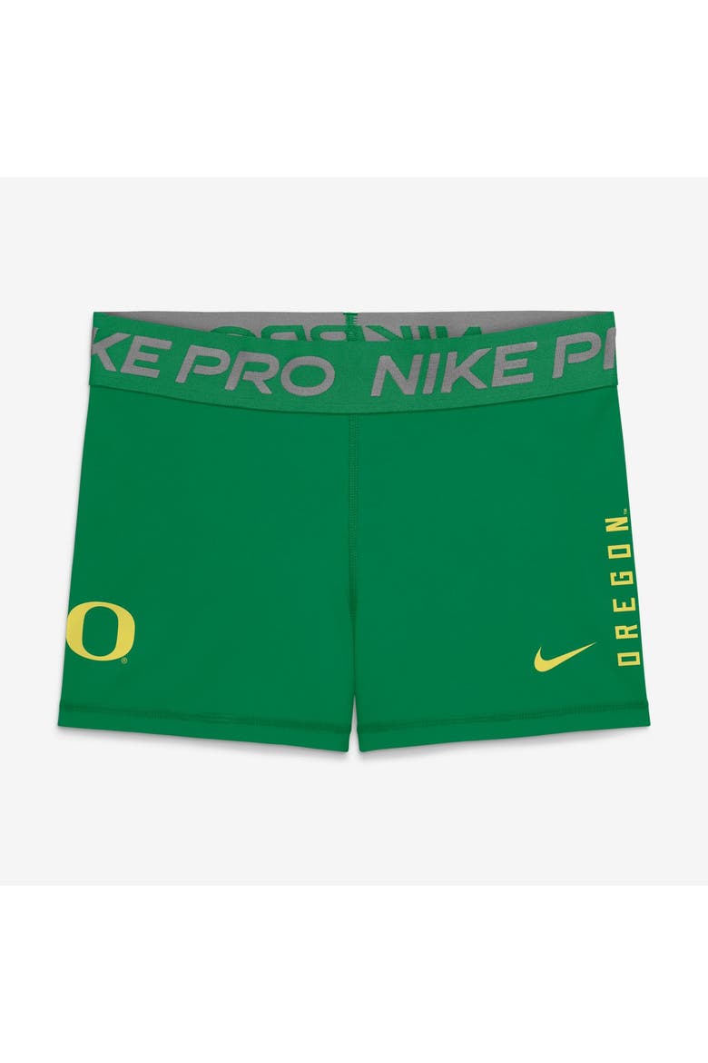 Women's Nike Green Oregon Ducks Pro Dri-FIT Mid-Rise Shorts, Main, color, Green