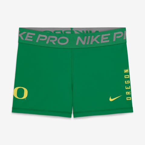 Women's Nike Green Oregon Ducks Pro Dri-FIT Mid-Rise Shorts