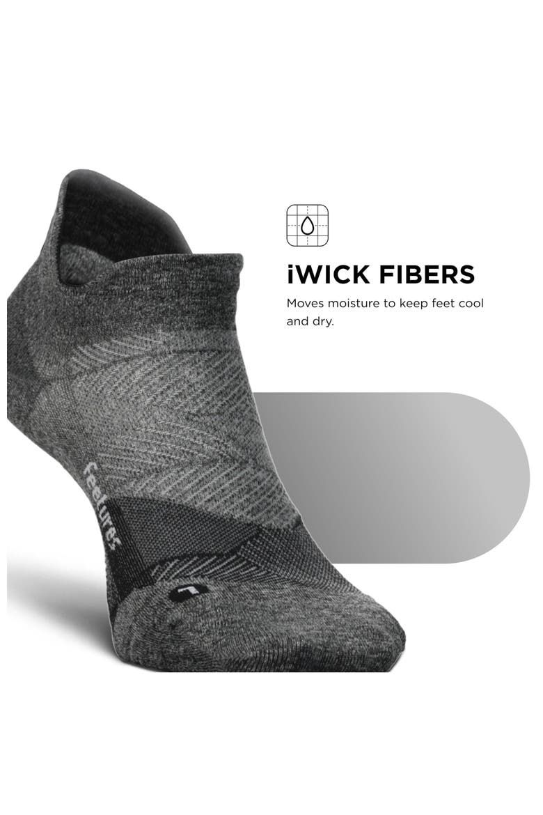Elite Light Cushion No Show Tab Athletic Ankle Socks  Sport Sock with Targeted Compression, Alternate, color, Stone Grey