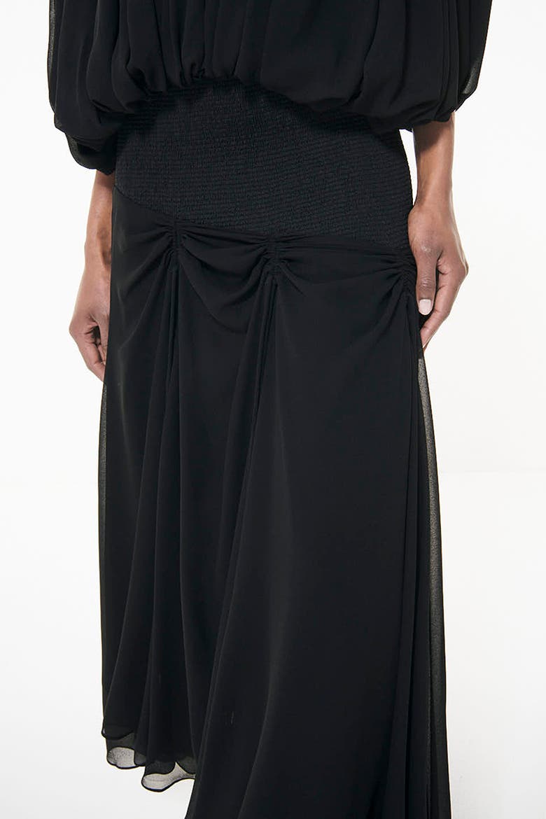 Smocked Waist Skirt, Alternate, color, Black