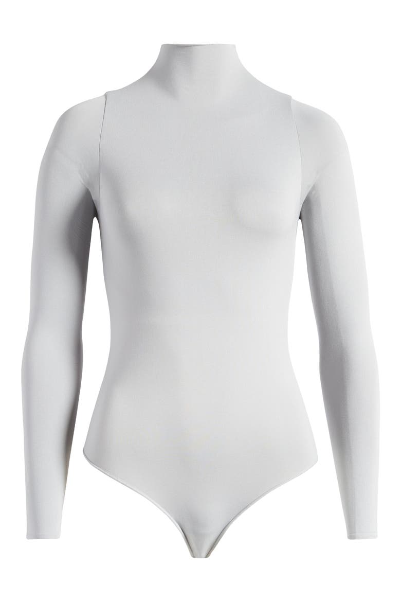 Essential Bodysuits Mock Neck Long Sleeve Bodysuit, Alternate, color, LIGHT GREY