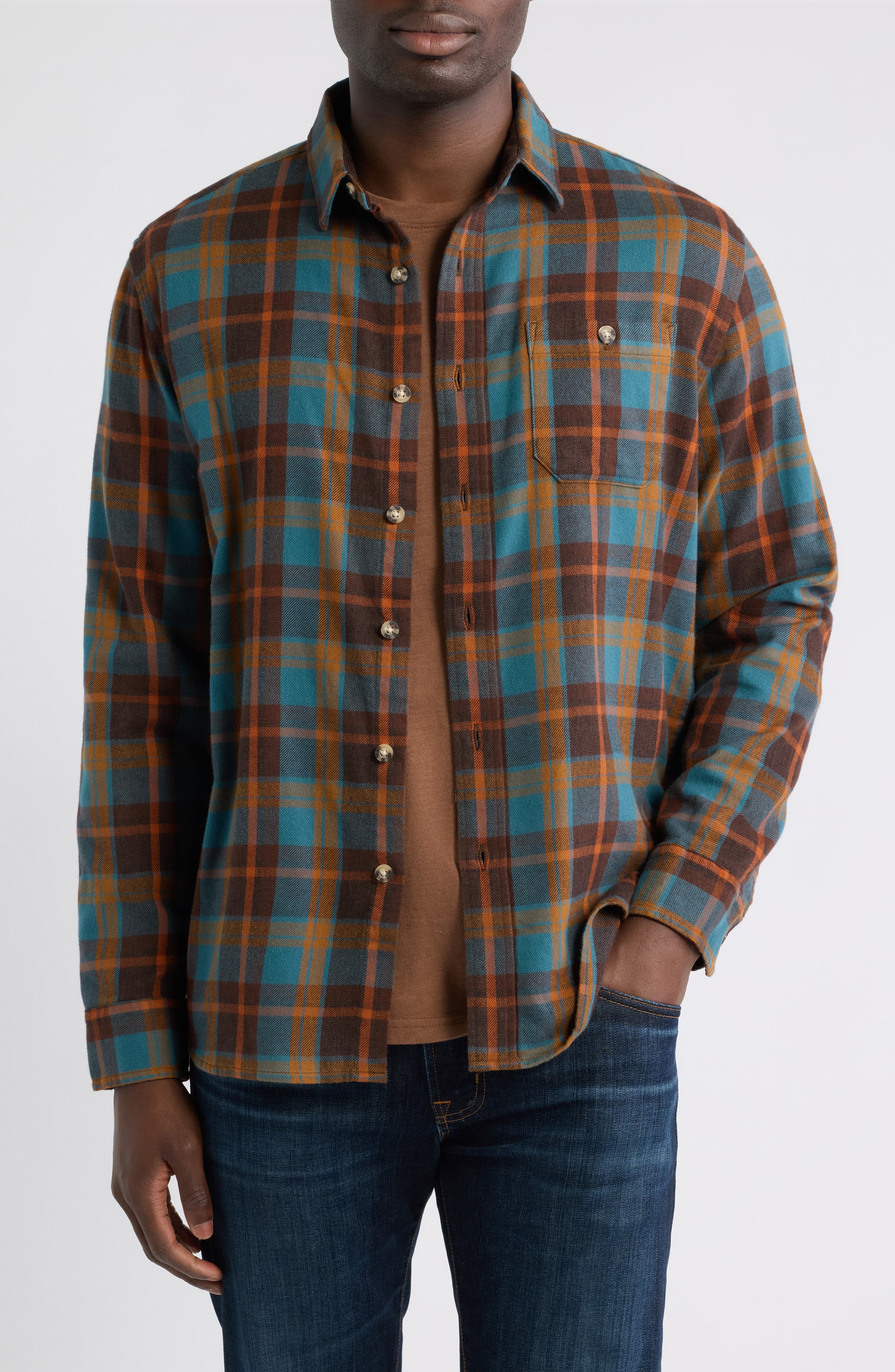 selected SEA BLUE/ BROWN PLAID