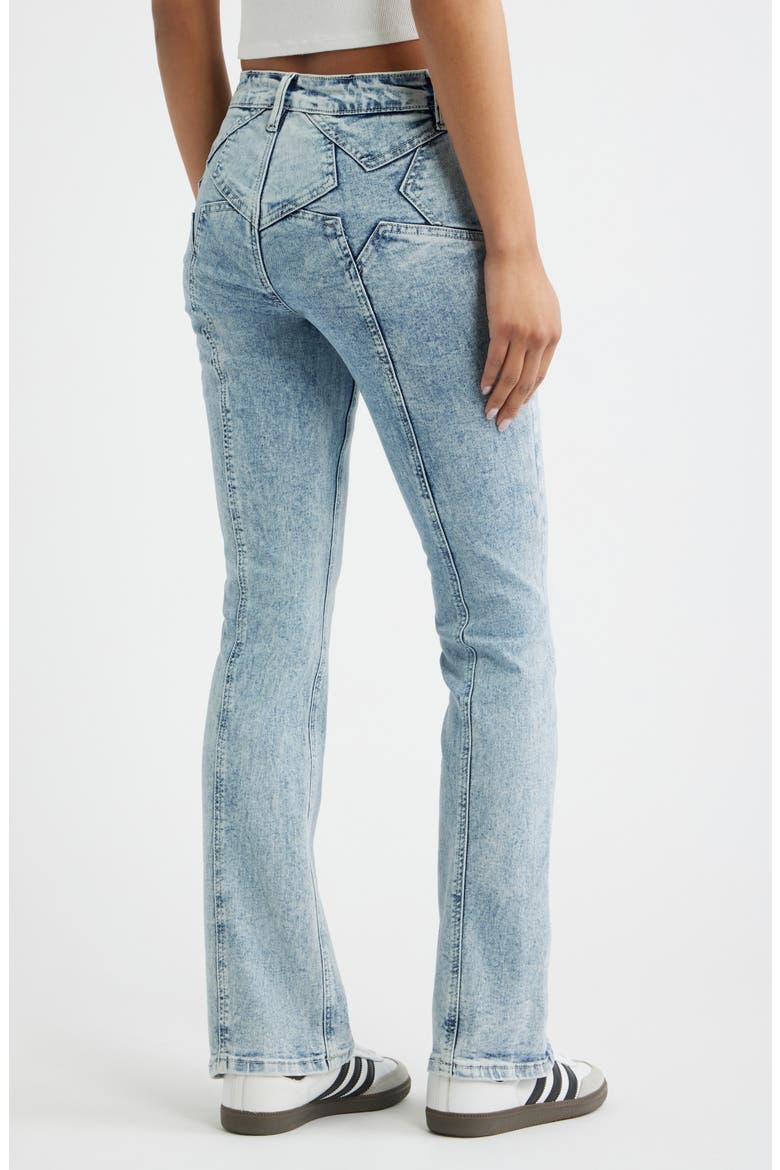 Jessie Star Patch Mid Rise Bootcut Jeans, Alternate, color, LIGHT BLUE