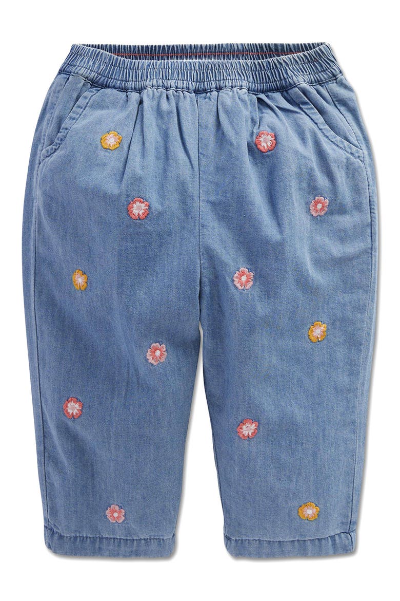 Kids' Embroidered Chambray Trousers, Main, color, EMBROIDERED CHAMBRAY