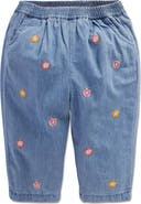 Mini Boden Kids' Embroidered Chambray Trousers