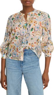 NIC+ZOE Pressed Flower Print Button-Up Shirt