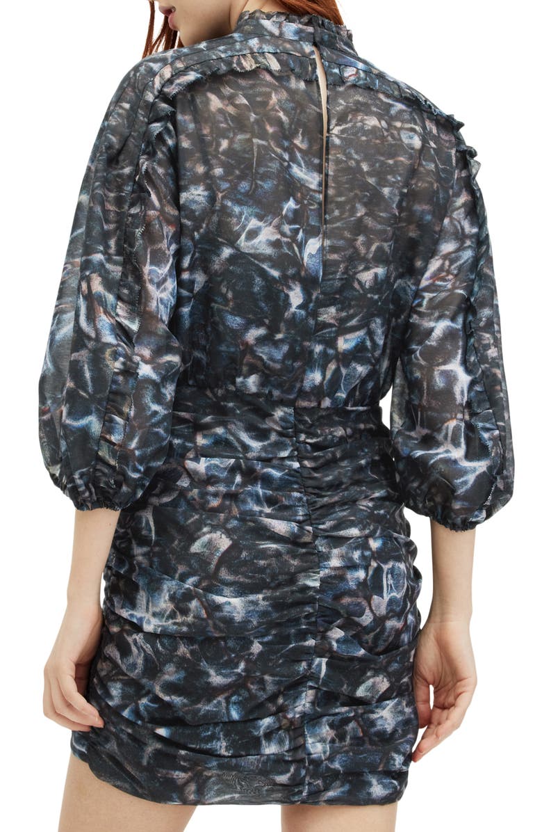 AllSaints Harlee Caladesi Abstract Print Long Sleeve Dress, Alternate, color, 