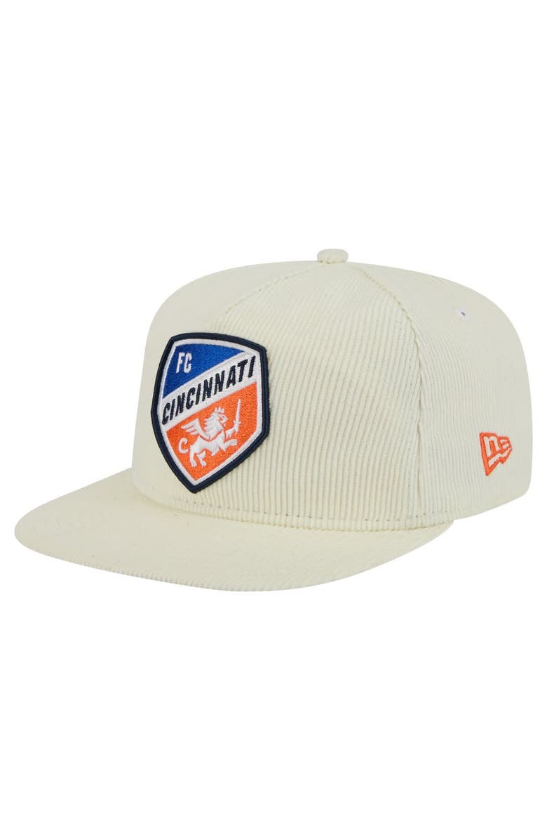 New Era Men's New Era Cream FC Cincinnati 2025 Kickoff Snapback Golfer Hat, Main, color, Cream
