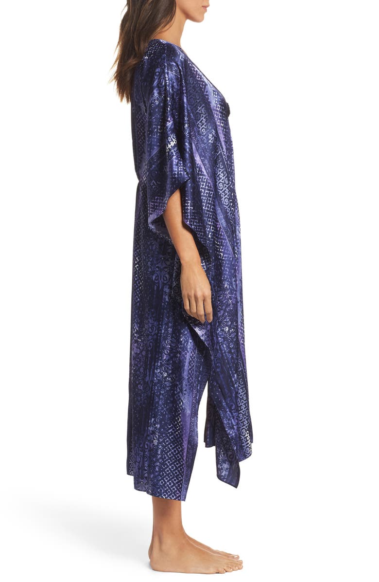 Oscar de la Renta Sleepwear Charmeuse Caftan, Alternate, color, 