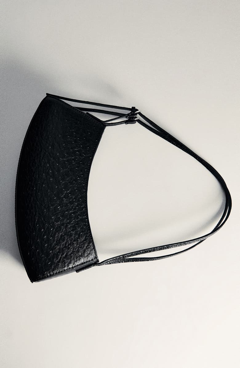 MANGO Oval Textured Faux Leather Shoulder Bag, Alternate, color,