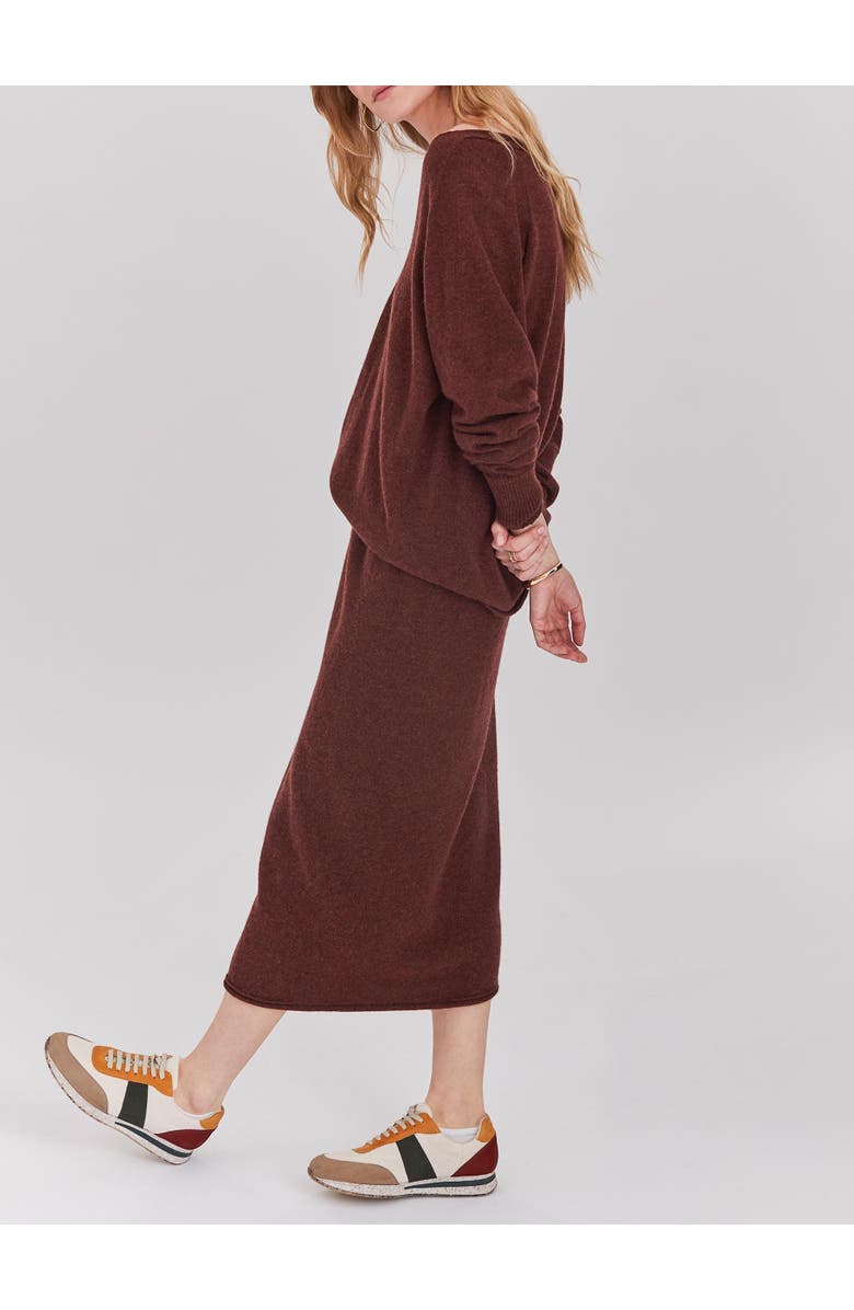 Celtic & Co. Geelong Wool Slouch V-Neck Sweater, Alternate, color, Ember