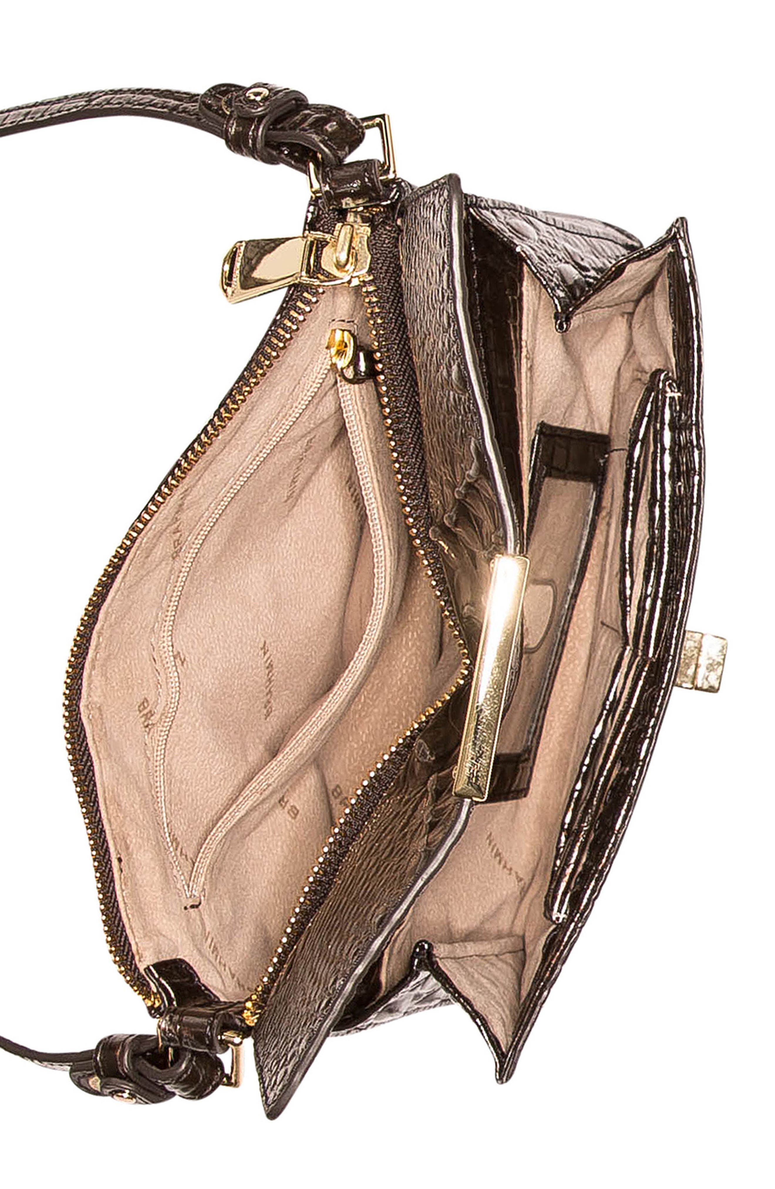 Brahmin Melbourne Manhattan Croc Embossed Leather Crossbody Bag, Alternate, color, 