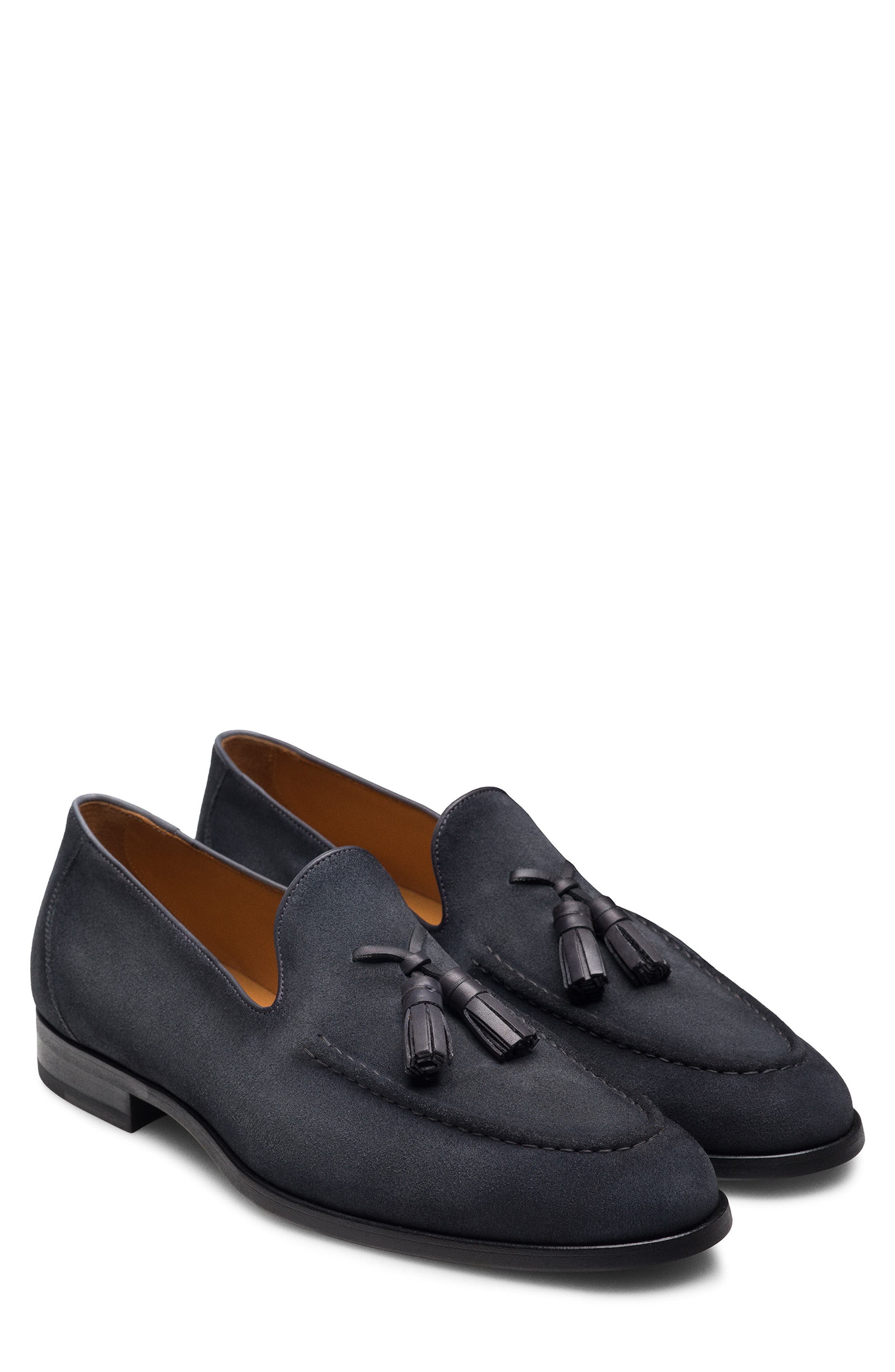 Magnanni Magico Tassel Loafer, Main, color, Indigo Suede