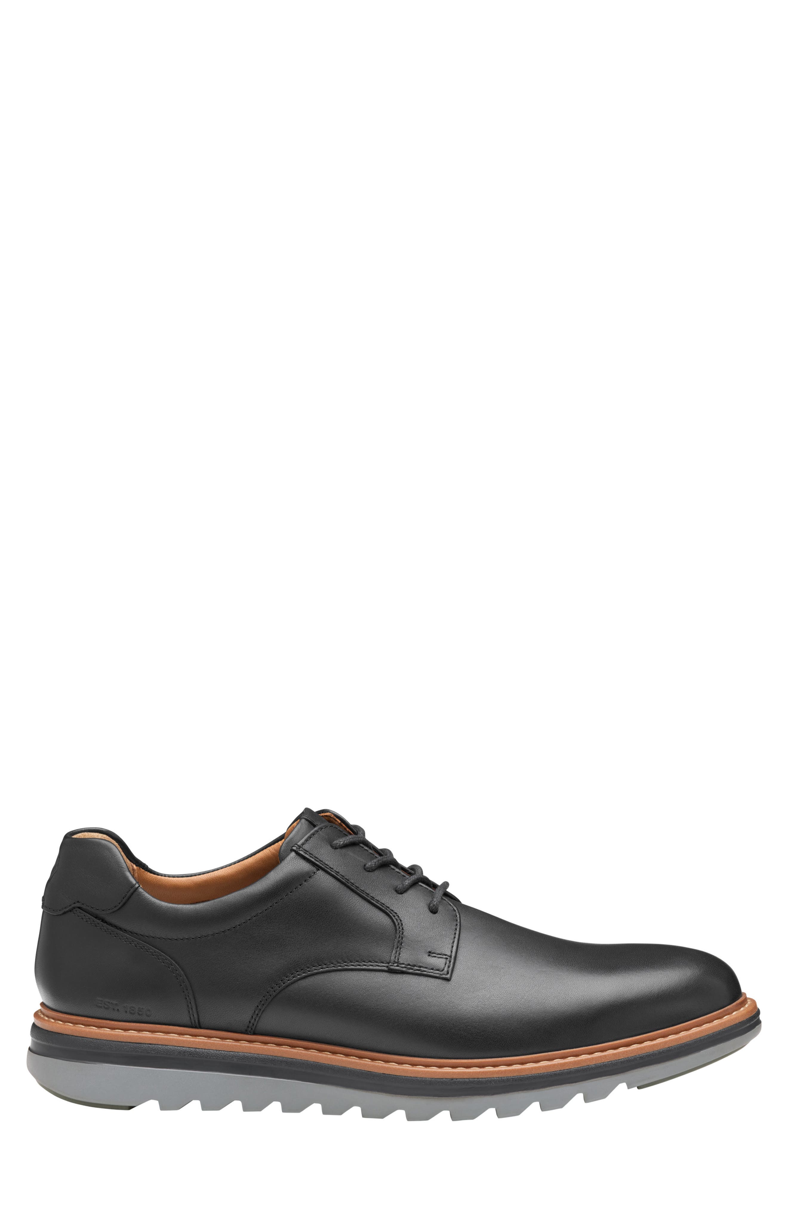 Johnston & Murphy Braxton Plain Toe Derby, Alternate, color, Black Full Grain