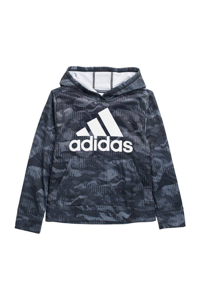 Camo Hooded Pullover, Main, color, BLACK
