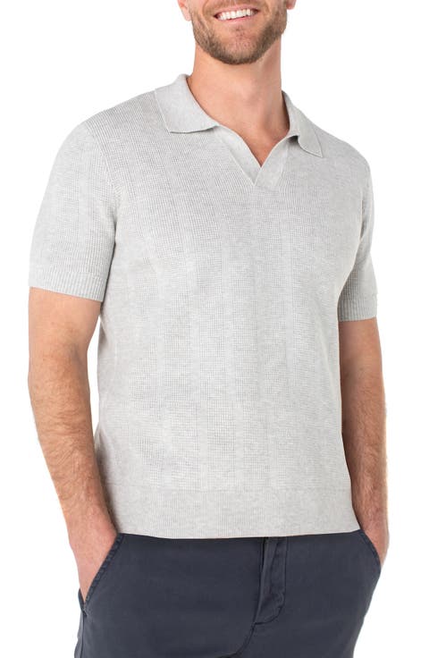 Texture Stripe Polo Sweater