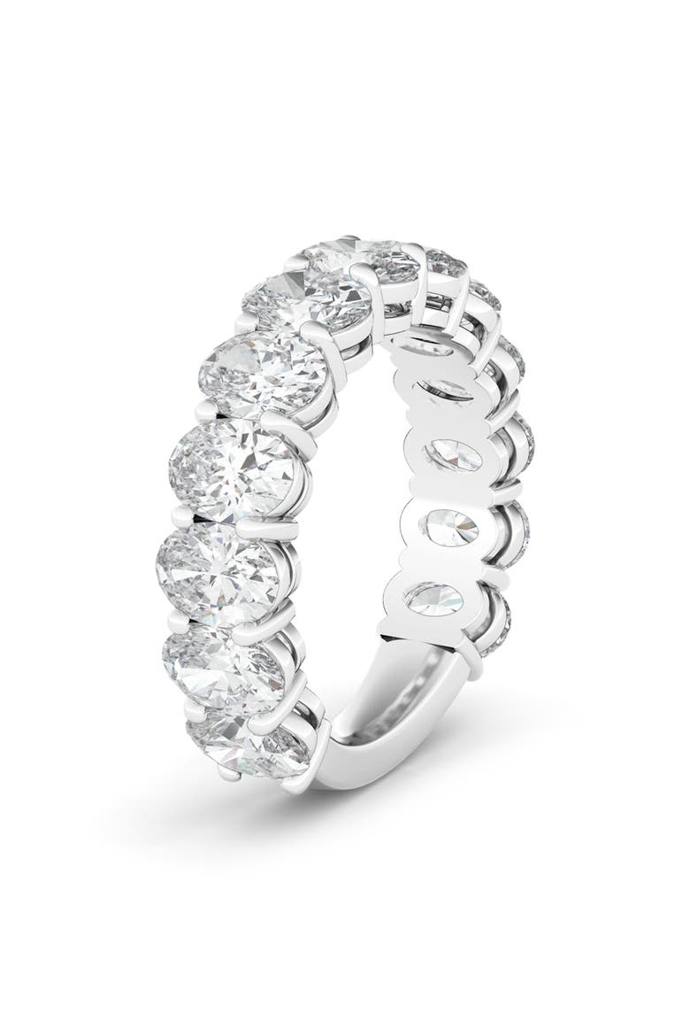 Oval Cut Lab Created Diamond Eternity Band, Main, color, WHITE GOLD