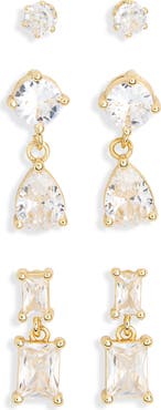 NORDSTROM RACK 3-Pack Stud Earrings