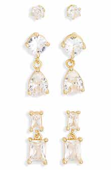 NORDSTROM RACK 3-Pack Stud Earrings