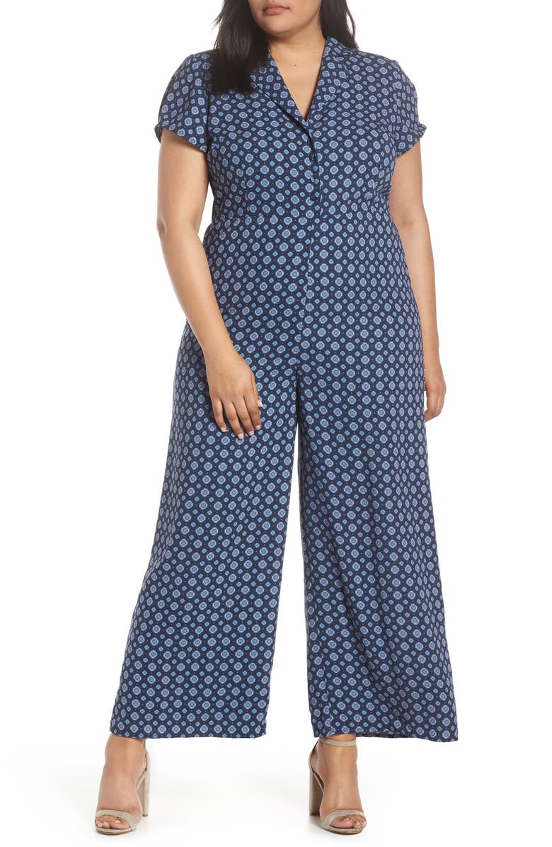 Leith Print Button Front Jumpsuit, Alternate, color, 