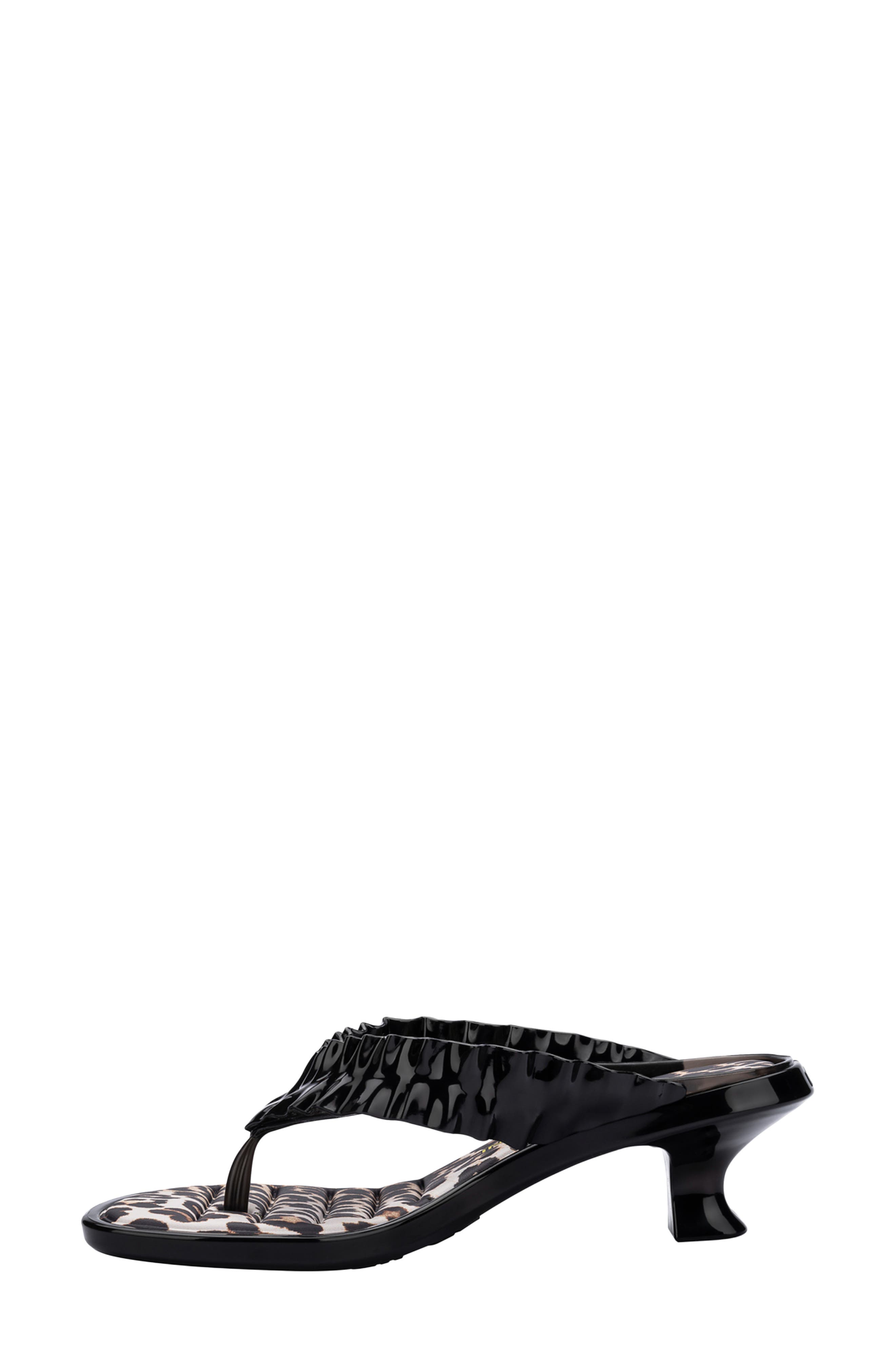 Melissa x Ganni Kitten Heel Flip Flop, Alternate, color, Black