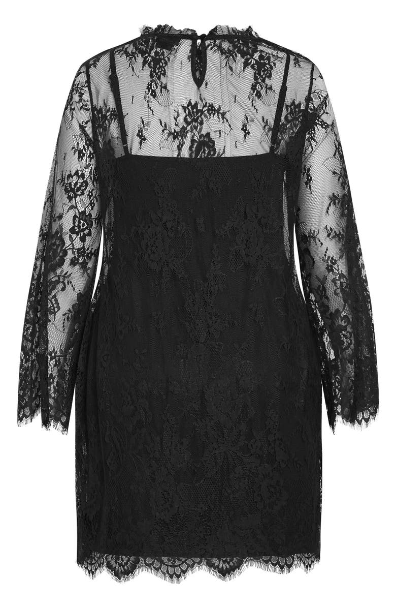 City Chic Zelda Lace Minidress, Alternate, color, Black