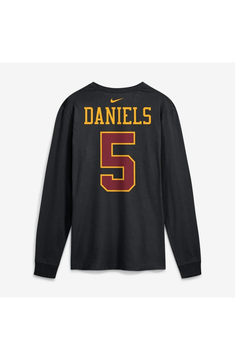 Nike Men's Nike Jayden Daniels Black Washington Commanders Name & Number Long Sleeve T-Shirt, Alternate, color, Black