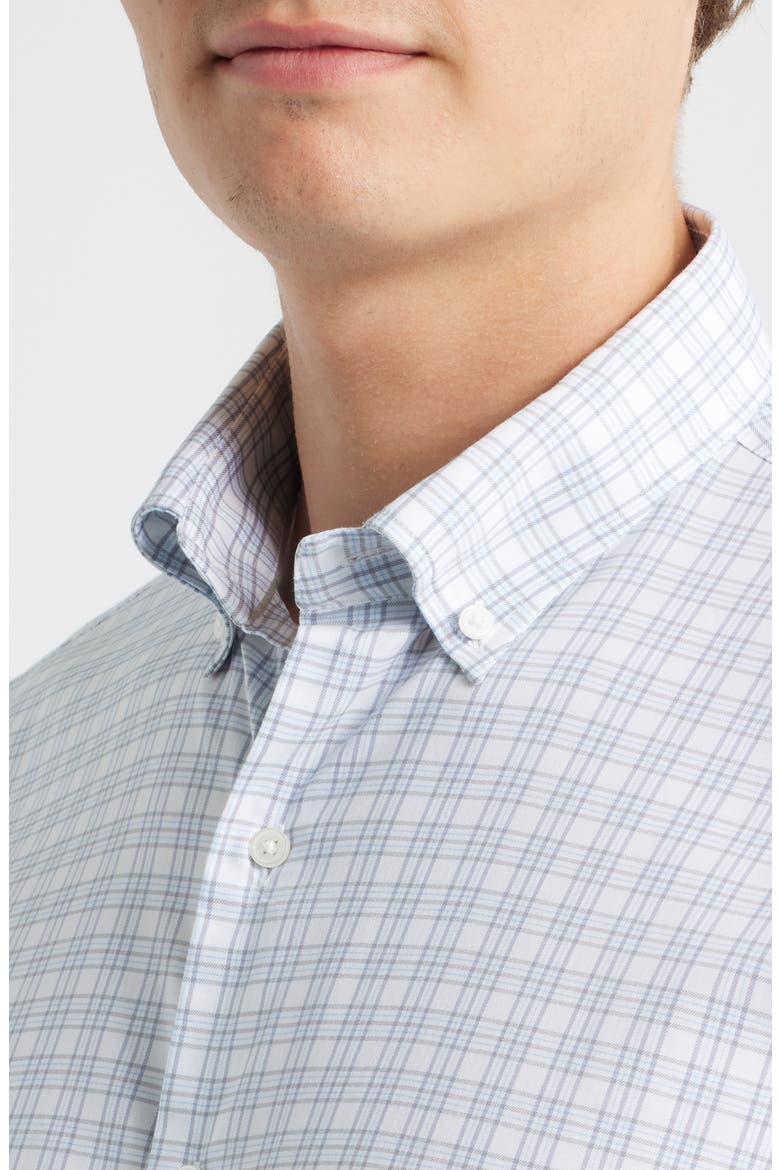 Douglas Crown Lite Check Performance Twill Button-Down Shirt, Alternate, color, GALE GREY