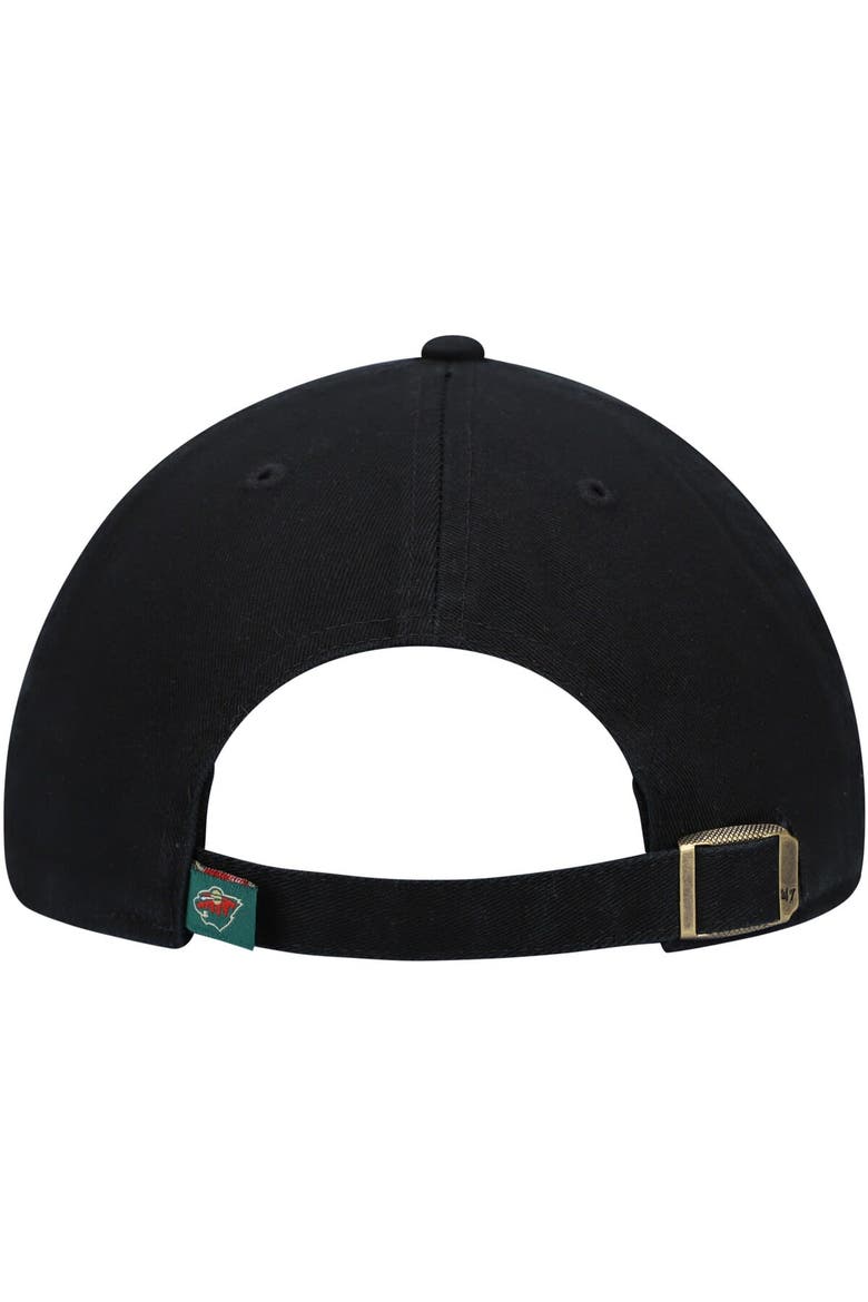 Men's '47 Black Minnesota Wild Team Clean Up Adjustable Hat, Alternate, color, Black