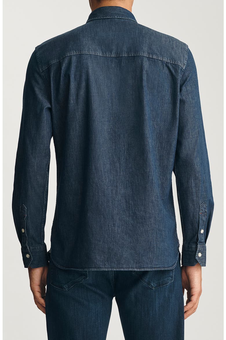 Stretch Denim Button-Up Shirt, Alternate, color, RINSE