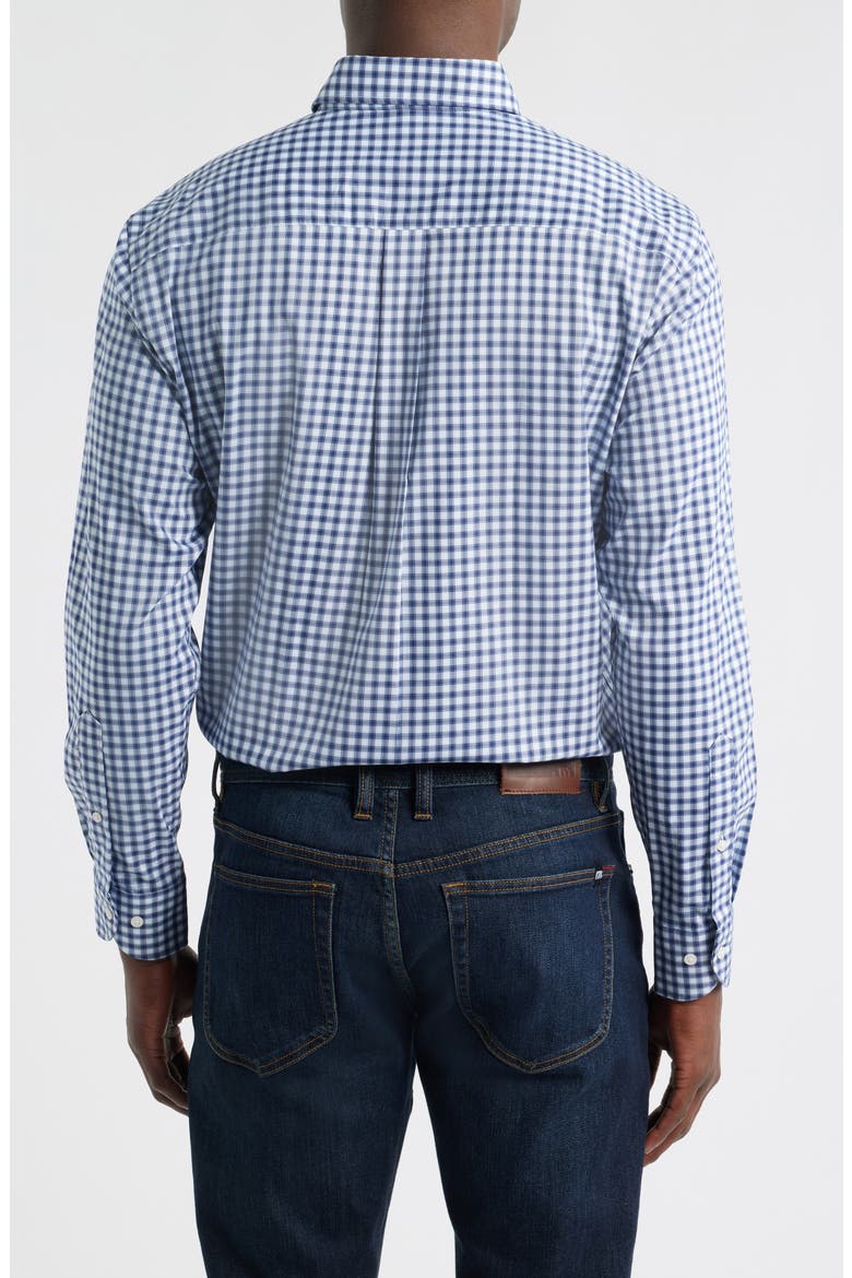 Felix Crown Lite Gingham Check Performance Twill Button-Down Shirt, Alternate, color, NAVY