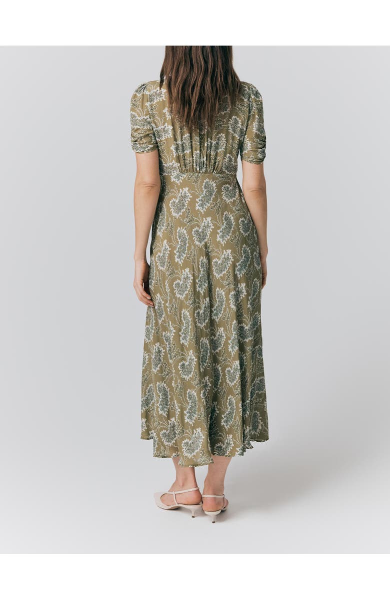 Ghost London Flo Floral Midi Tea Dress, Alternate, color, Olive Cluster Floral