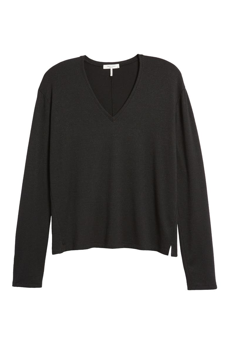 The Long Sleeve Knit T-Shirt, Alternate, color, BLACK