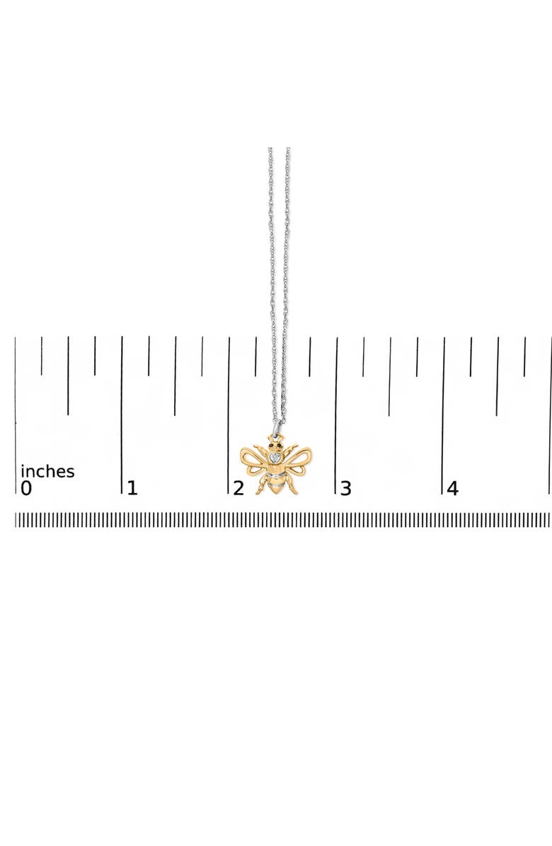 Haus of Brilliance 14K Yellow Gold Plated Sterling Silver Diamond Accent Bee Pendant Necklace, Alternate, color, Yellow Gold Over Silver