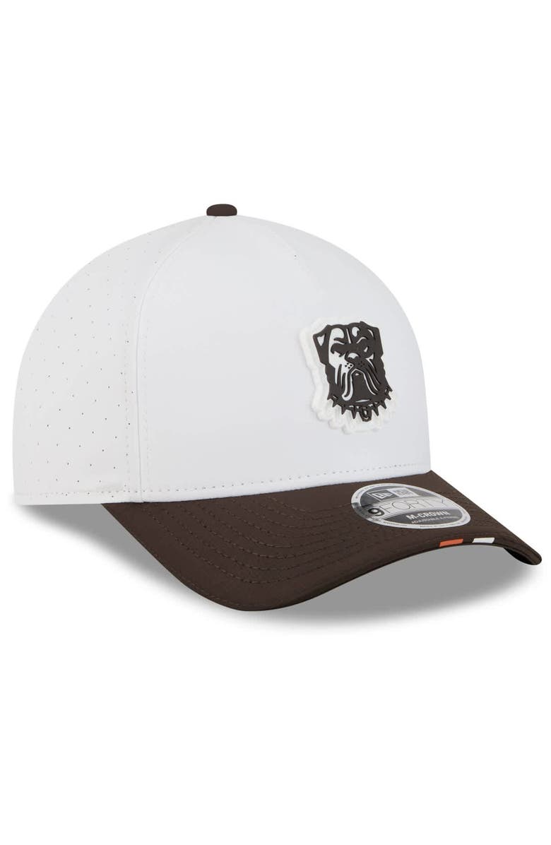 New Era Men's New Era  White/Brown Cleveland Browns 2025 NFL Training Camp A-Frame 9FORTY Adjustable Hat, Alternate, color, 