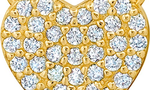 Crislu Pavé Cubic Zirconia Heart Pendant Necklace In Gold