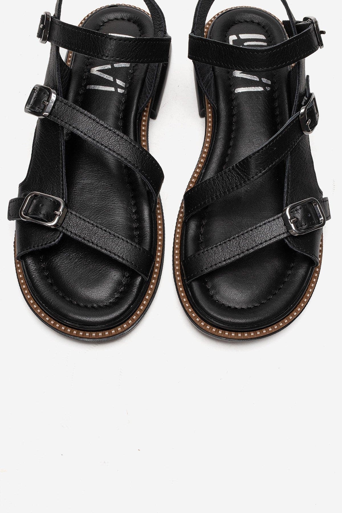 Forever & Always Shoes Morez Leather Sandal, Alternate, color, Black