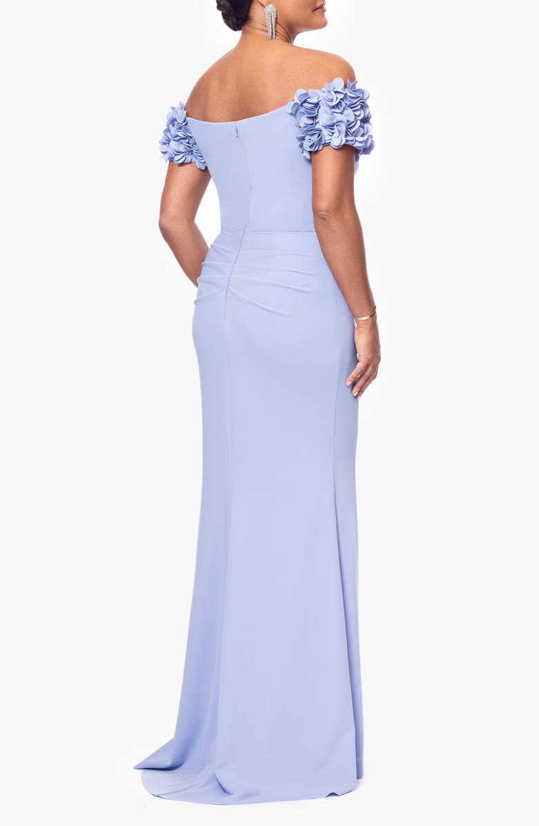 Xscape Evenings Ruffle Scuba Crepe Gown, Alternate, color, 