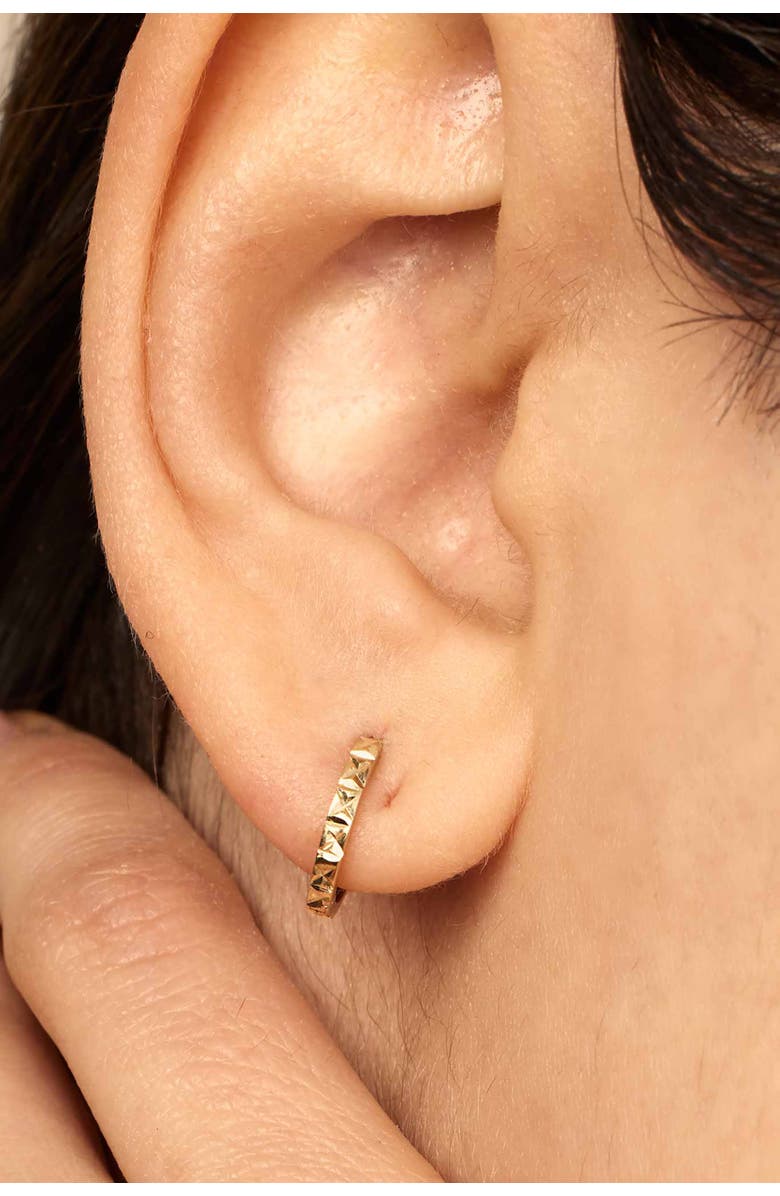 Oradina 14K Yellow Gold Celebration Mini Hoops, Alternate, color, Yellow Gold