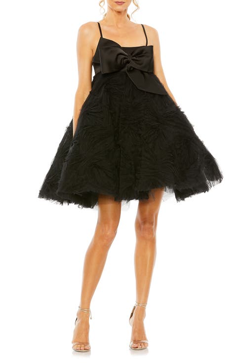 Sleeveless Square Neck Statement Bow Mini Dress