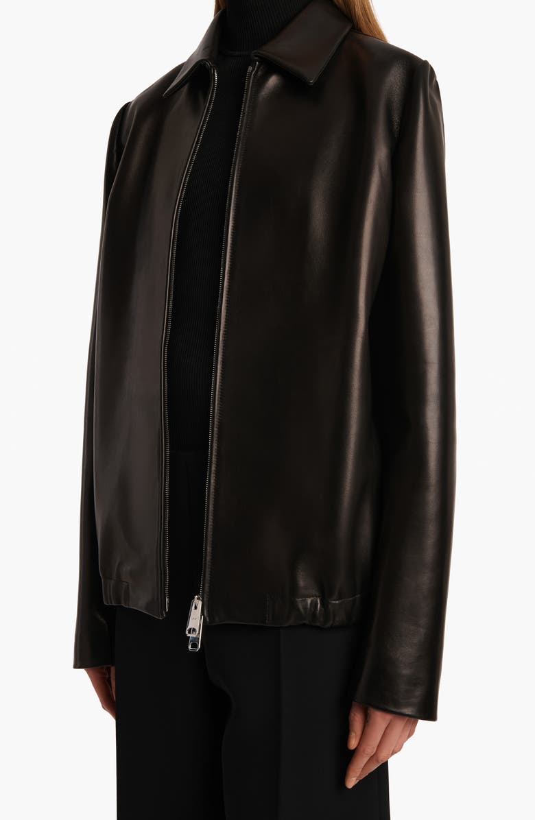 Khaite Jackson Lambskin Leather Jacket, Alternate, color,