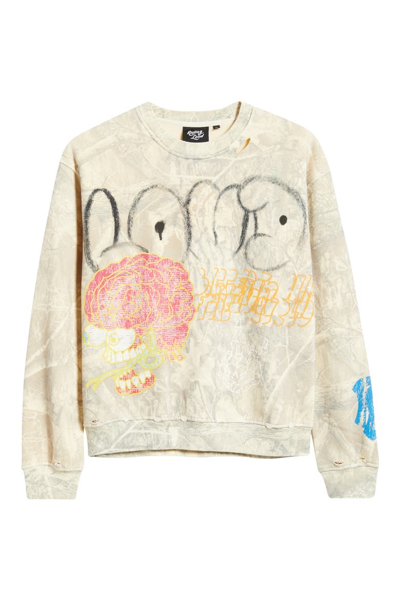 Sketch Crewneck Sweatshirt, Alternate, color, CAMO