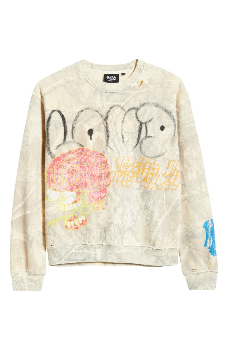 Rolling Loud Sketch Crewneck Sweatshirt, Alternate, color, Camo