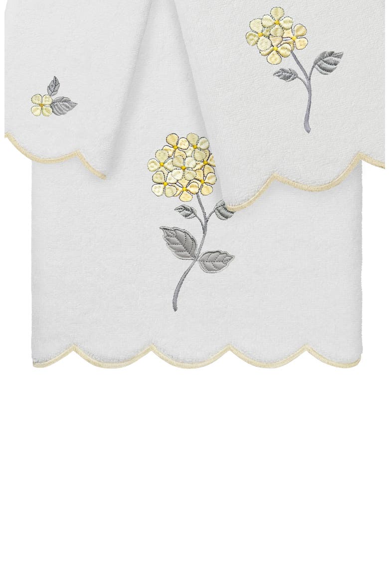 Hydea Scallop 3-Piece Towel Set, Alternate, color, WHITE/ BEIGE
