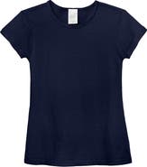 CITY THREADS Girls 100% Organic Cotton Soft Jersey Cap Sleeve Crew Tee