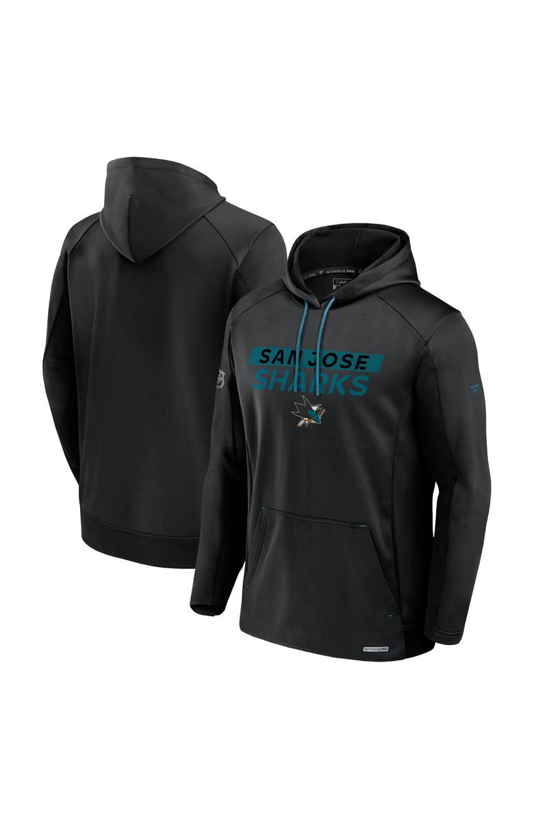 FANATICS Men's Fanatics Black San Jose Sharks Authentic Pro Rink Fleece Pullover Hoodie, Alternate, color,