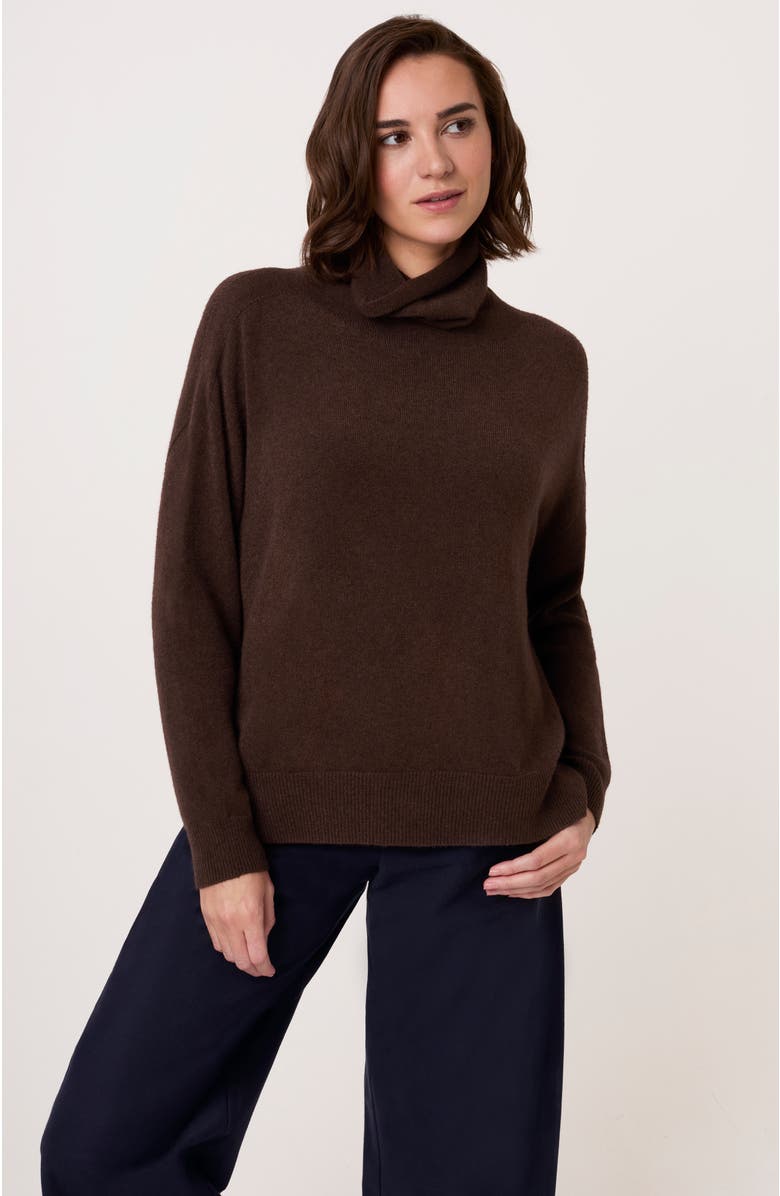 Celtic & Co. Slouchy Roll Neck Jumper, Alternate, color, Chocolate